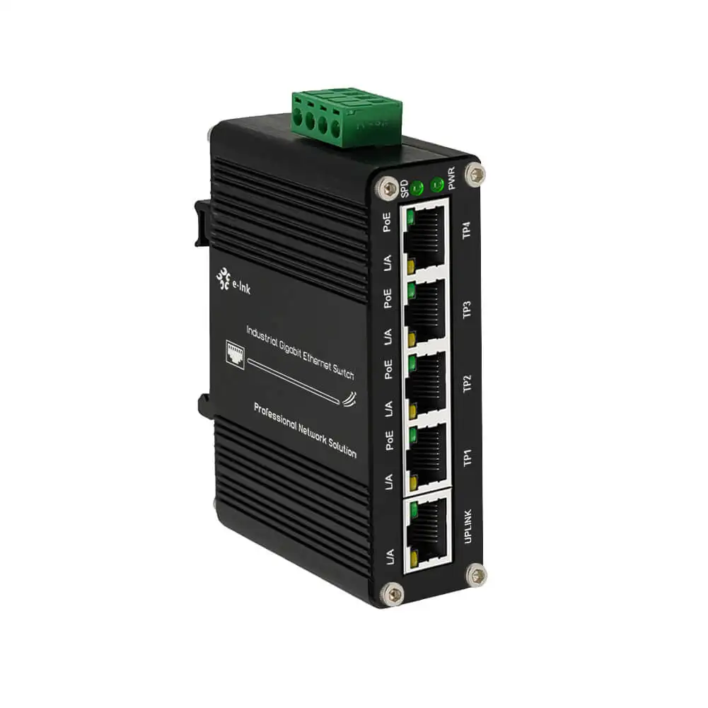 Industrial 5 Port (PoE) Gigabit Ethernet Switch 4 Port Switch with SFP 10/100/1000Mbps RJ45 DIN Rail IP40 Aluminium Case planet ipv4 ipv6 24 port 10 100 1000base t 2 port 100 1000mbps sfp l2 l4 snmp manageable gigabit ethernet switch