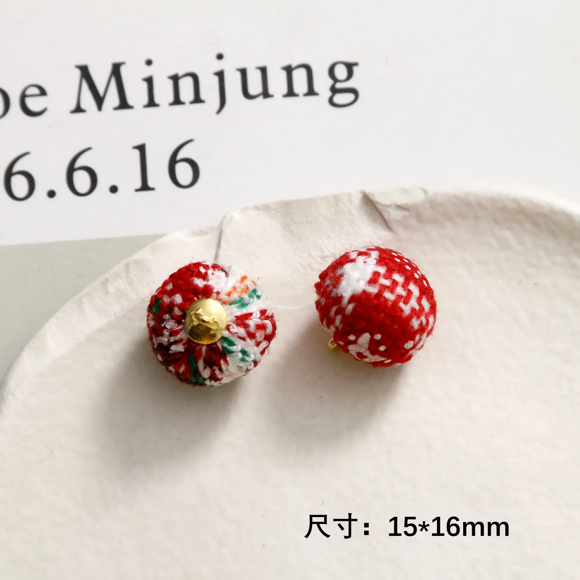1PCS Christmas cloth checkered hanging ball face button pendant diy handmade jewelry accessories making for Earrings bracelets