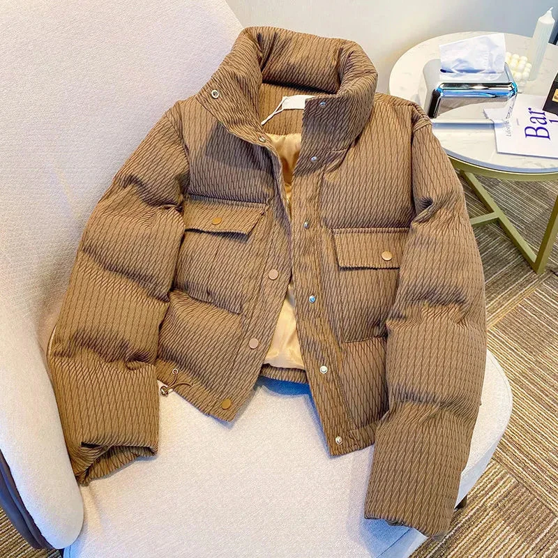 

Winter Short Parkas Women Thick Warm Down Coats Vintage Cotton Padded Puffer Jackets Korean Fashion Oversized Casual Outwear New
