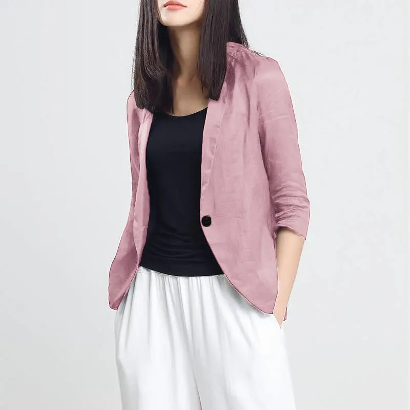 Рисунок 3 - Женский тонкий однотонный Блейзер на пуговицах