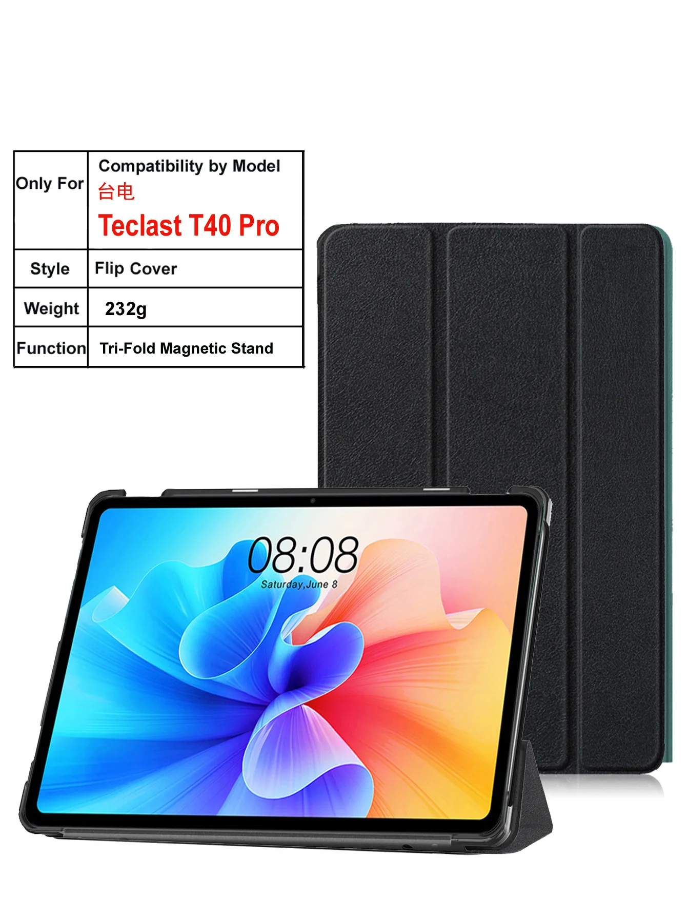 Teclast T40 Pro 10.4-Inch Tablet Protective Magnetic Case with Auto Sleep/Wake Feature