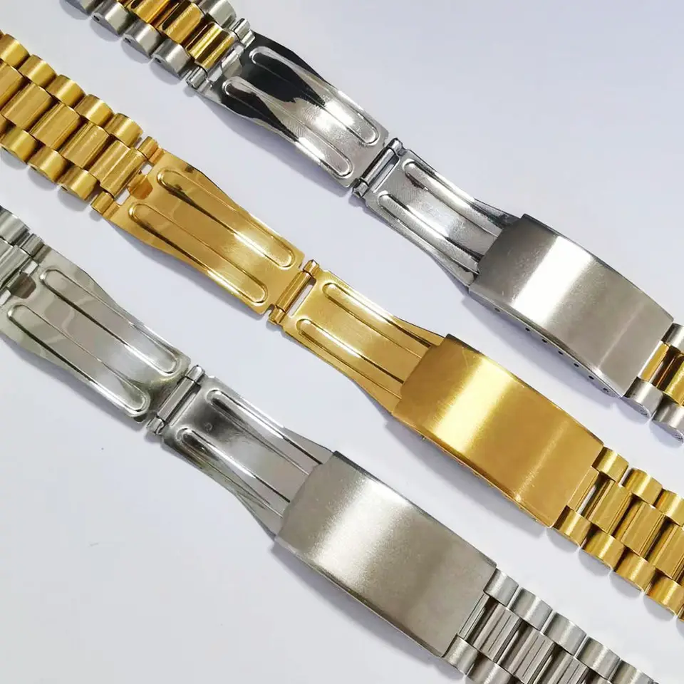 AEMALL 20 Mm In Acciaio Inossidabile 316L Solido Estremit&agrave; Curva Vite Maglie Ricambio Orologio Cinturino Bracciale Cinturino Per Rolex President (colore: Argento, Dimensioni: 20 Mm