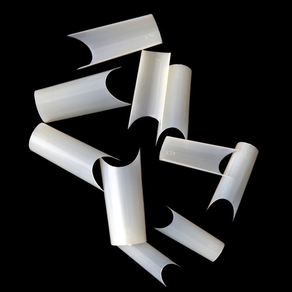 Description Picture 2 of itemFalse Nails 500pcs/bag White Natural Transparent French Acrylic Artificial UV Gel Nail Art C Curved Shape Nail Tips Fake Nails