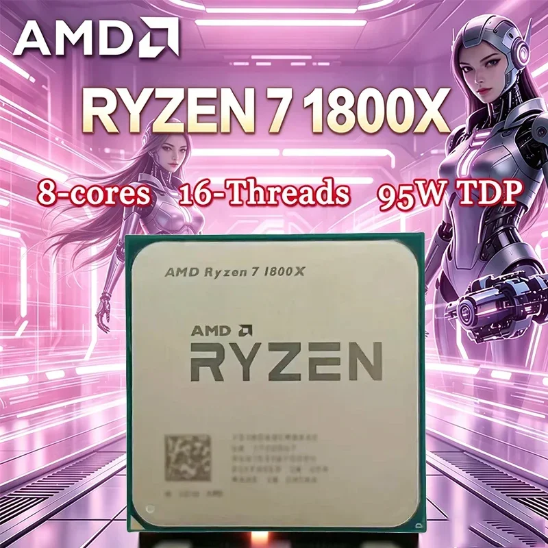 AMD Ryzen 7 1800X CPU R7 1800X 3.60GHz4.0GHz 95W 8코어 16스레드 AM4 TDP 95W CPU 프로세서 (패키지 없음)