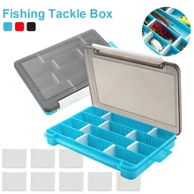Boîte de rangement de matériel de pêche, boîte de rangement de matériel de pêche avec 8 séparateurs amovibles, boîte de leurres à cadre plus épais
