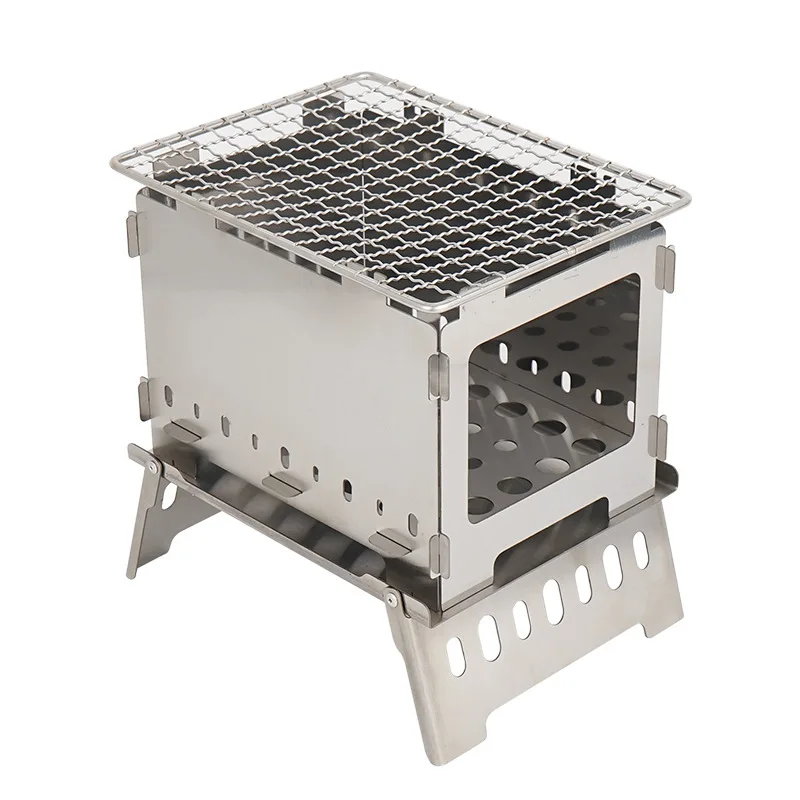 

Outdoor folding card stove grill camping windproof incinerator portable charcoal fire wood fire grill