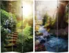 Red Lantern 6 Ft. Tall Double Sided Stairway To Heaven Canvas Room Divider 3 Panel Freestanding Folding Privacy Screen 1