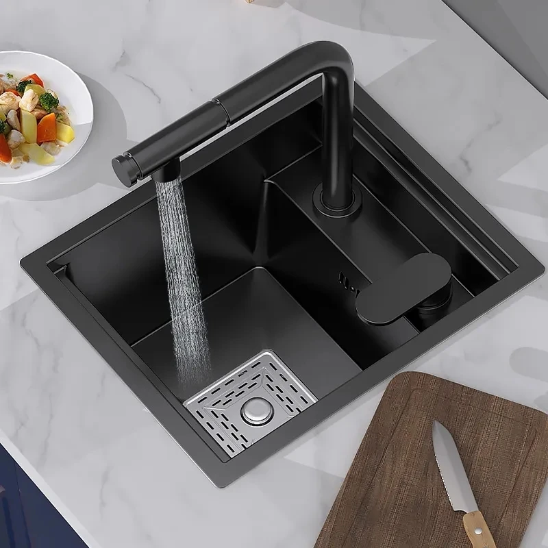 

Kitchen Sink Hidden Sink 304 Stainless Steel Single Bowl Small Size Bar Sink Mini Washbasin With Cover Plate Small Pool