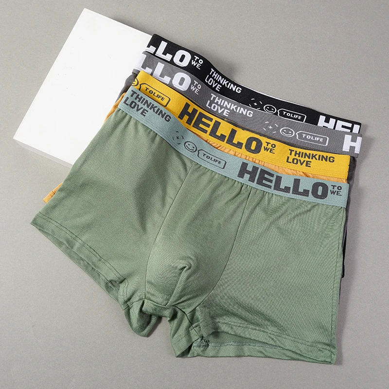 

3Pcs/Lot Mens Boxers Breathable Panties Men’s Sexy Shorts Plus Size Letter BoxerShorts Man Underwear U Convex Male Underpants