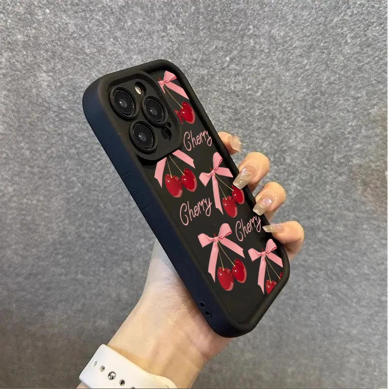Luxury Cherry Bowknot Red Phone Case
