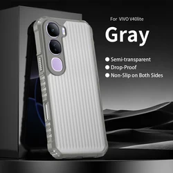 Rugged Shockproof Silicone+PC Translucent Matte Phone Case for VIVO V40 SE 80W (GRAY)