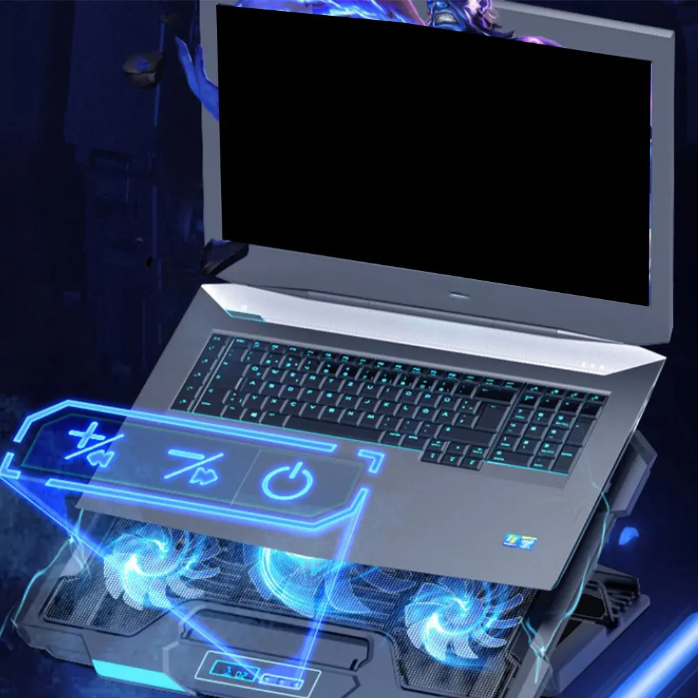 

Laptop Support Holder Base Height Adjustable Powered Cooling Bracket