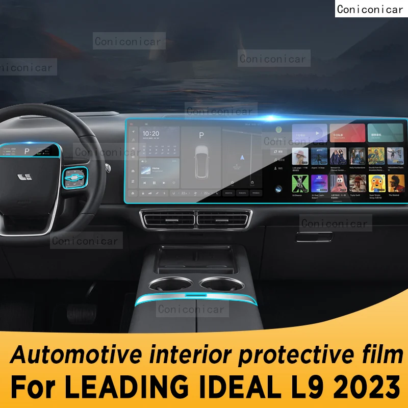 

For LEADING IDEAL L9 2023 Gearbox Panel Navigation Screen Automotive Interior TPU Protective Film Anti-Scratch Accessories