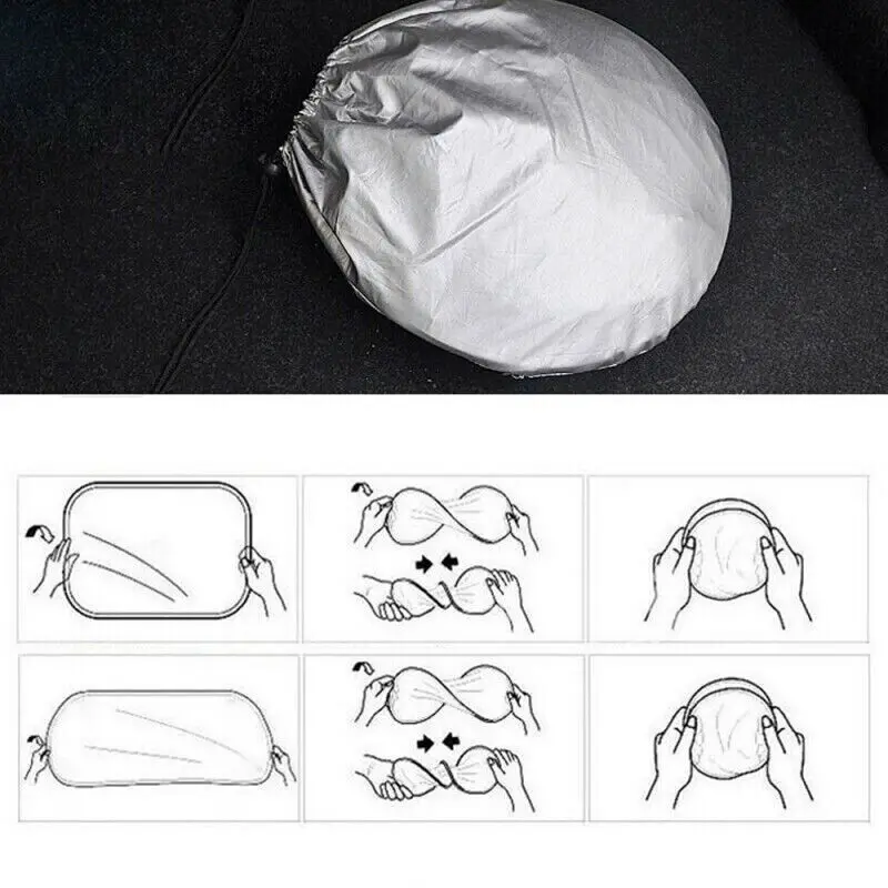 1Set Reflective Car Windscreen Sun Shade Foldable Sunshade UV Blind Visor Protector Exterior Accessories Windshield Sunshades