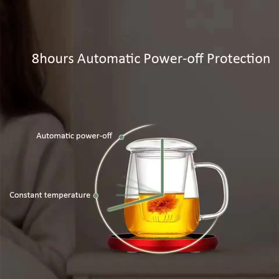 USB Cup Warmer 3 Gear Smart Thermostatic Heating Coaster-Mini Portable Hot Plate for Coffee Mug, Milk Tea, Water-Heater Pad