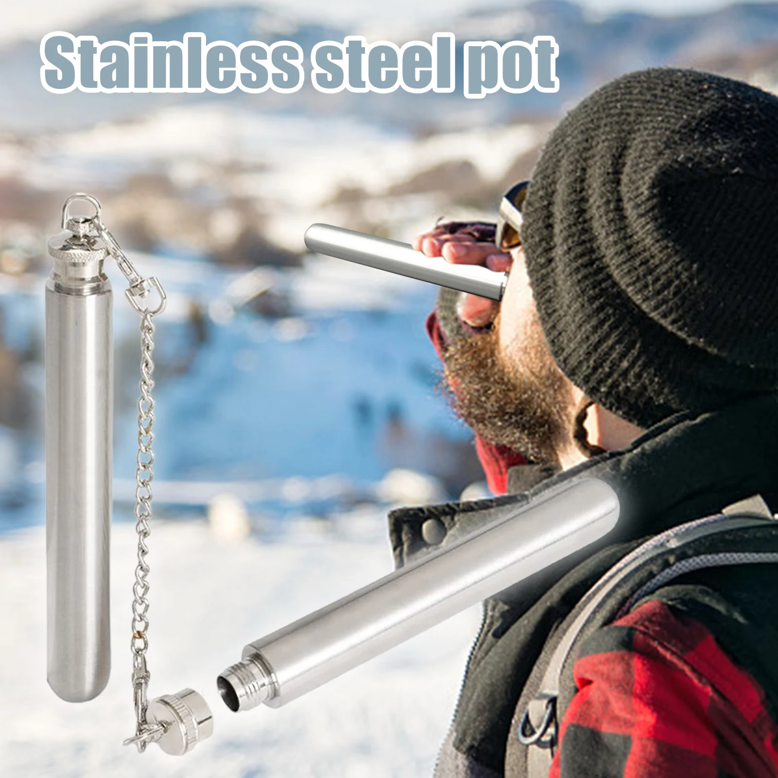 

Фляга из нержавеющей стали, изысканная винная трубка, зеркальная полированная трубка, портативная посуда для виски и напитков для кемпинга, путешествий