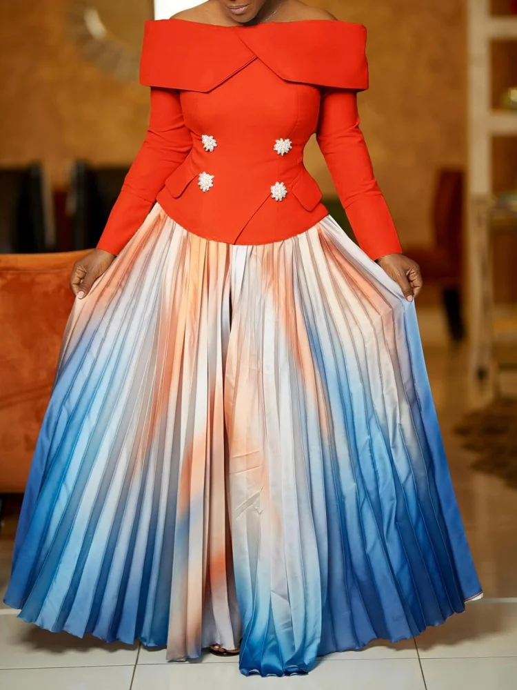 Wmstar Skirts Sets Women Long Sleeve 2 Piece Dress Sets Woman Outfit Office Lady Pleaped Spring Clothes Wholesale Dropshpping