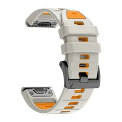 Enhanced Silicone Quick Release Smart Watchband, 22 - 26mm, Compatible with Garmin Fenix and Enduro Series - 26mm Enduro 3 MK2i (Shallow orange)