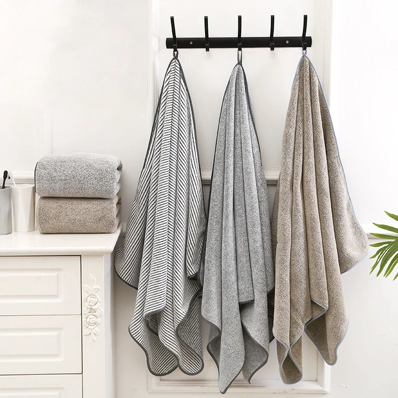 

Quick drying Bath Towel for Home Use Bamboo Charcoal Fiber Thickened Coral Velvet Large Bath Towel Beach Sunbathing Bathrobe