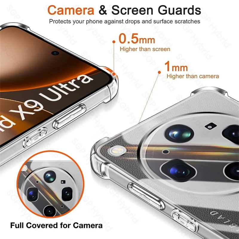 Clear Shockproof TPU Soft Cover with Camera Protector
