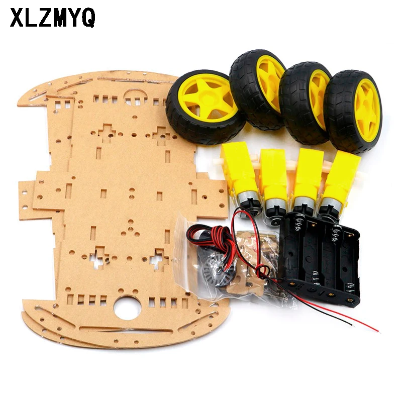 Smart Car Chassis 4WD Car 4 Wheel Drive Car Tracking Car Obstacle