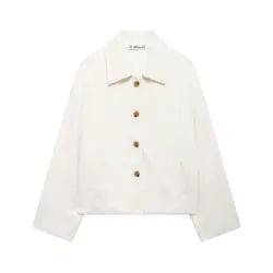 Chic Women's Long - Sleeved Autumn Outerwear - Elegant & Warm Fashion Jacket - XS (Beige)