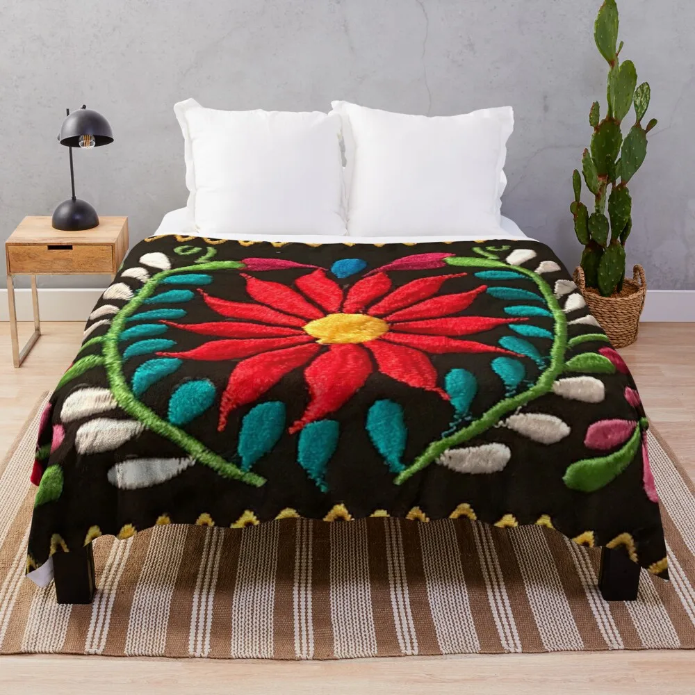 Spanish Flowers Throw Blanket Summer Bedding Blankets Luxury Blanket