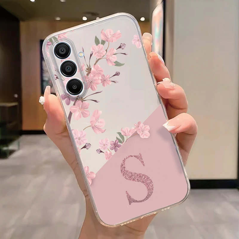 Pink Flowers Fashion Phone Cover, Soft Silicone Transparent Case
