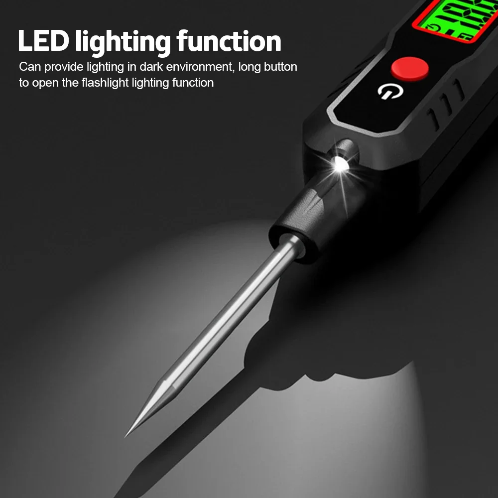 DC/AC Voltage Detector Car Fault Maintenance Circuit Test Pen Digital Display Ba