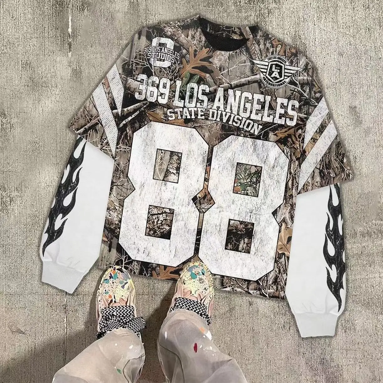 thumbnail image 1 of Nueva camiseta deportiva Y2K para hombre, camisa gótica americana con patrón de gran tamaño, sudadera de calle Harajuku Hip-Hop para hombres y mujeres, sudaderas con capucha, 1 of 5