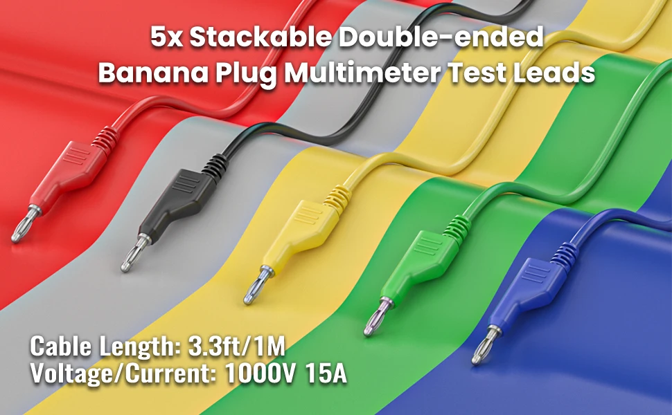 Clip De Prueba De De 5 Piezas - Conectores Eléctricos De Enchufe Tipo Banana Para Cables De Prueba De Sonda Multimetro Cola Cable De Conector Banana De 4 Mm