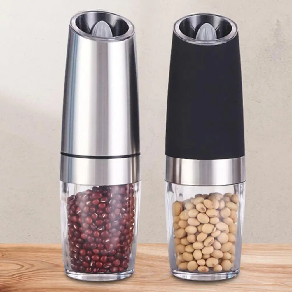 Electric Salt Pepper Grinder Stainless Steel Electric Pepper Mill Battery Powered Grinder for One handed
