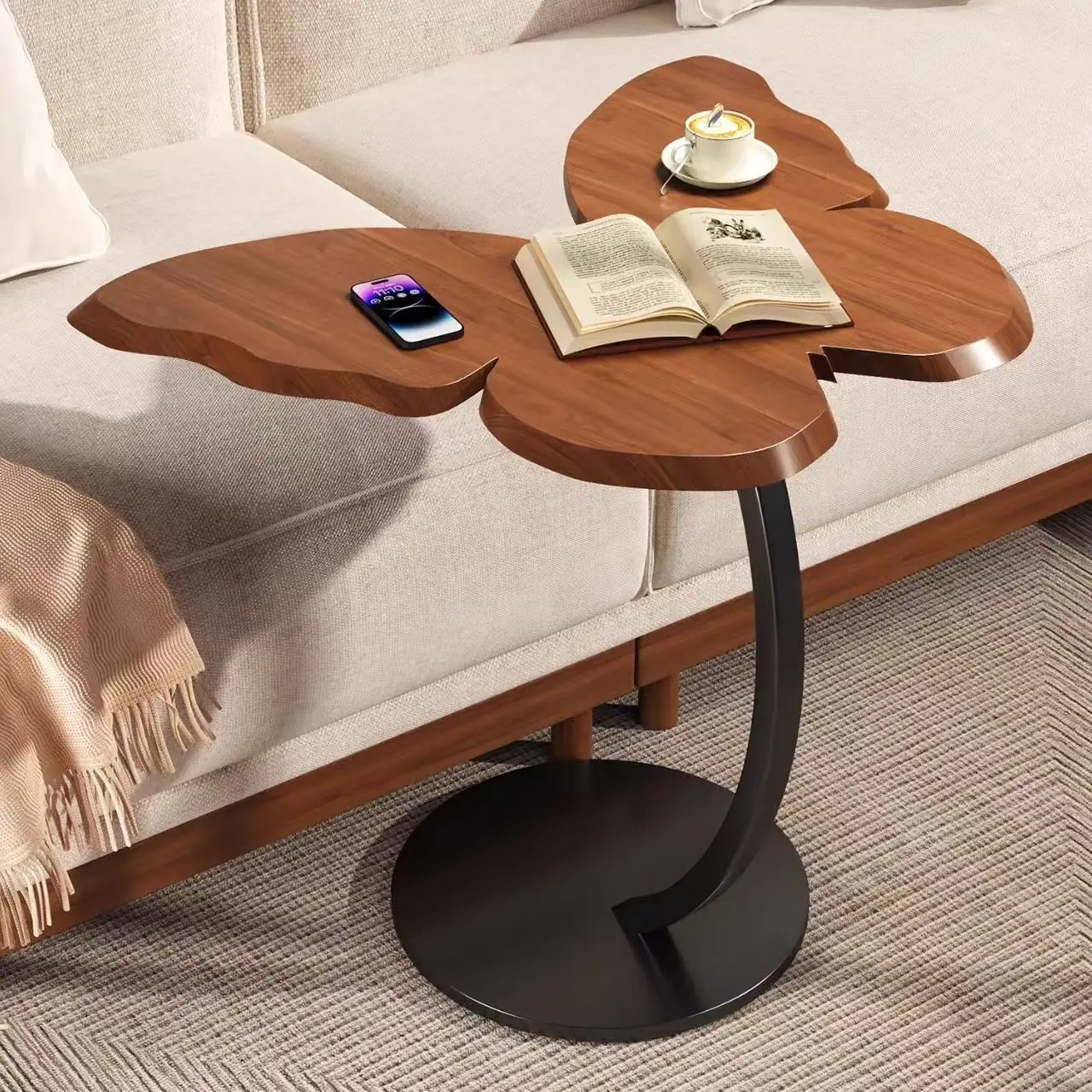 طاولة قهوة خشب جانبية مودرن