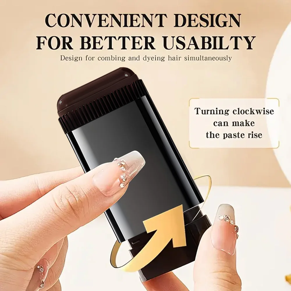 Quick Gray Hair Color Stick -, Long-Lasting Gray Coverage, Easy Application at Home or On-the-Go,Ideal for Brown/Black Hair