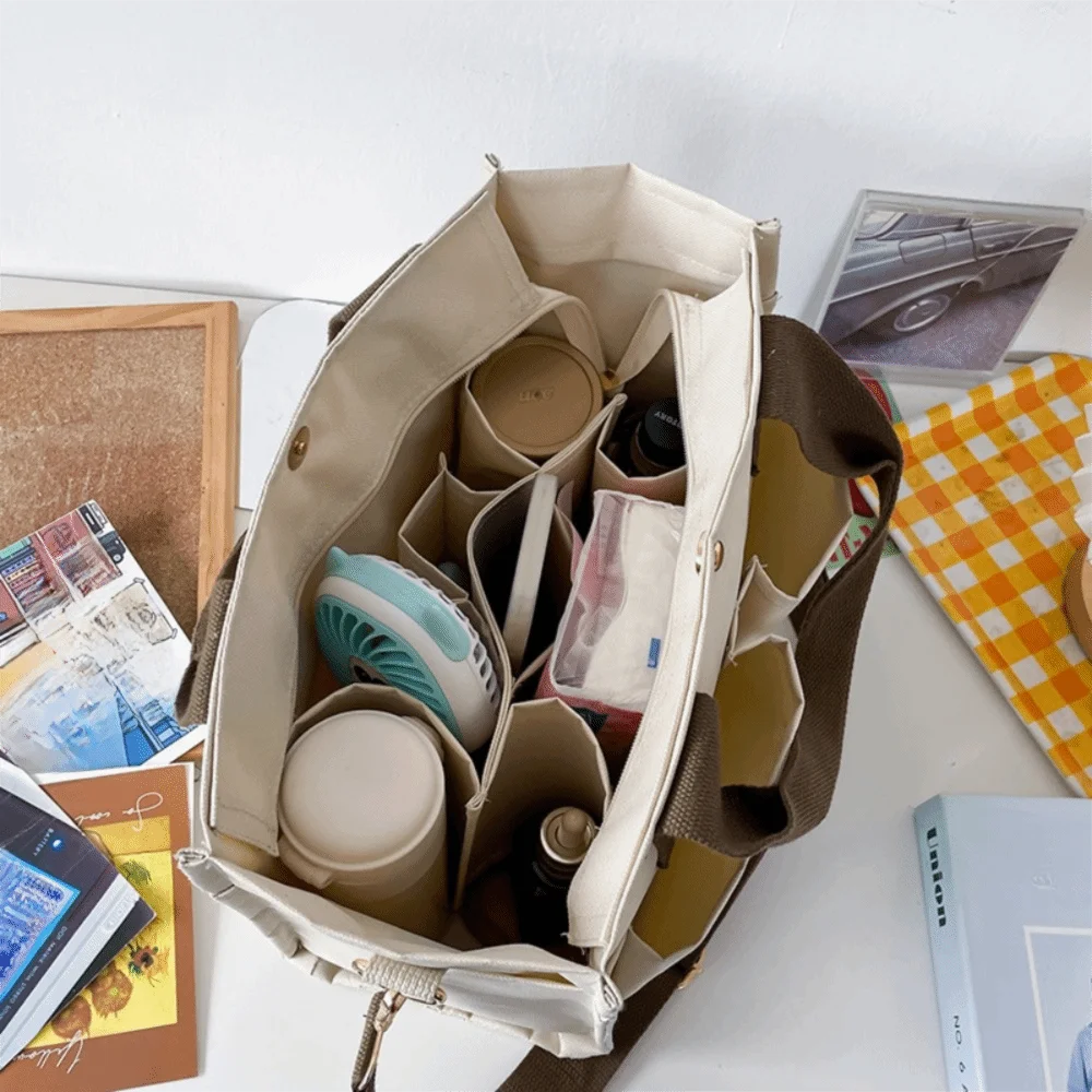 Korean Style Mommy Bag Large Capacity Multi-compartment Tote Bag Adjustable Shoulder Strap Casual Diaper Bag Mother and Baby