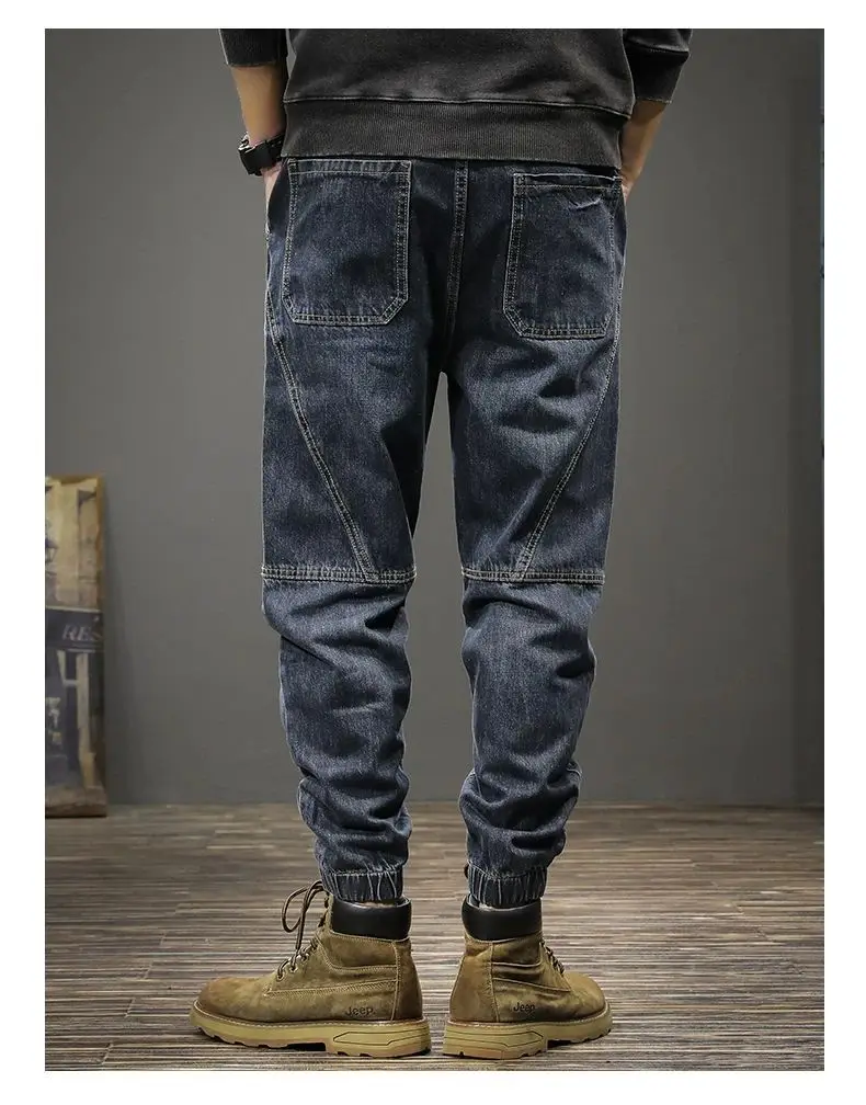 Herbst Trendy Jeans männer Lose Krawatten mit Große Größe Casual Hosen Frühling und Herbst Neue Harem Hosen – Detail 10