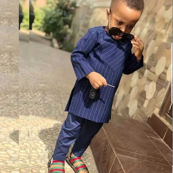 Alternative view of Mide Striped Dashiki Shirt and Pant
