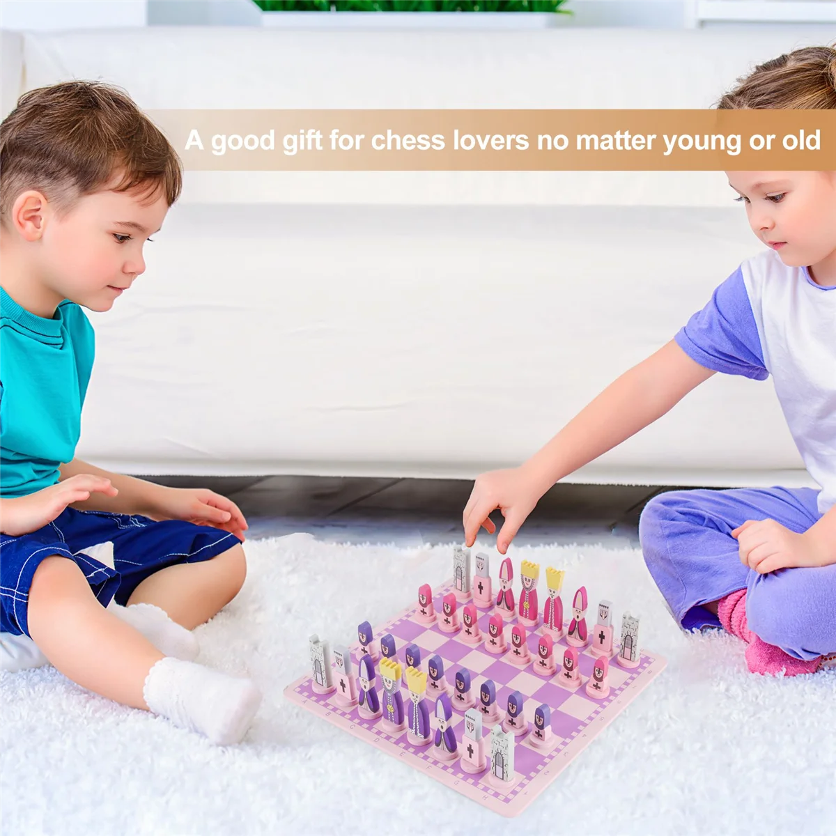 Travel Chess Set with Chess Board Educational Toys for Kids and Adults Pink HOT