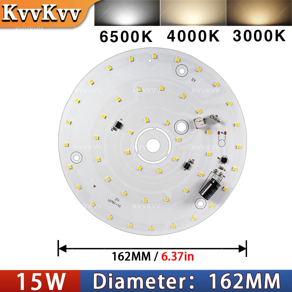 AC220V 스마트 IC LED 전구 램프 드라이버리스 SMD 2835 칩 빈 라이트 자연광 6W 12W 15W 샹들리에 천장 DIY 수리용