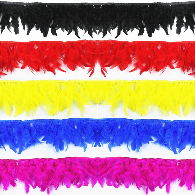 Turkey Feathers 10Meters for Clothes Dress Wedding Decoration