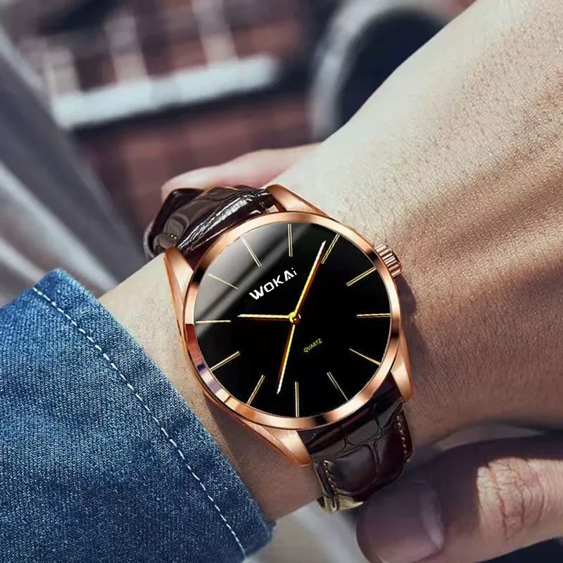 High Quality Fashion Watch Men's Leather Strap Watches Men's Business Sports Clock Simple Retro Quartz Wristwatches Reloj Mujer 6
