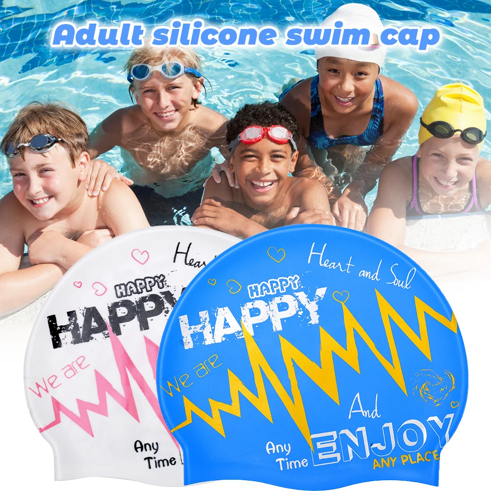 New Women Men Waterproof Flexible Silicone Gel Ear Long Hair Protection Swim Pool Swimming Cap Hat Cover for Adult Children Kids