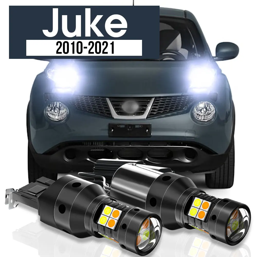 

2x LED Dual Mode Turn Signal+Daytime Running Light Blub DRL Canbus Accessories For Nissan Juke F15 F16 2010-2021 2014 2015 2016