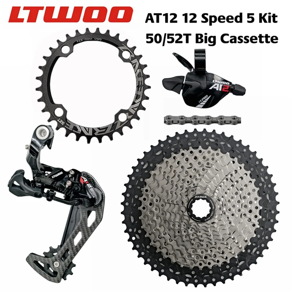 

NEW LTWOO AT12 12s Rear Derailleur + Trigger Shifter + ZRACE Cassette 52T Chainring + YBN S11 Chain EAGLE GX / M9100 AT12-5KITS