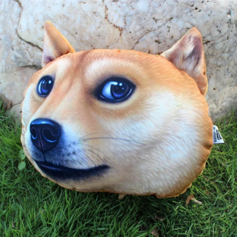 3D Cute Cartoon Personalized Creativity Cat and Dog Head Husky Dog Animal Car Headrest Neck Protection Pillow