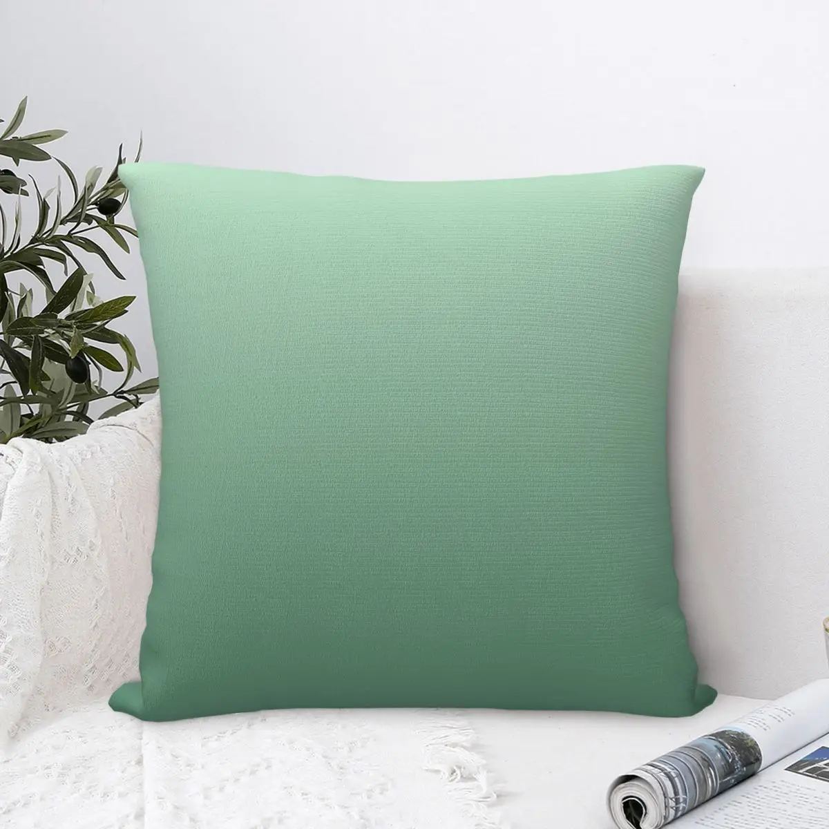 

Green Gradient Pillowcase Solid Colour Art Backpack Cushion For Bedroom DIY Printed Car Coussin Covers Decorative