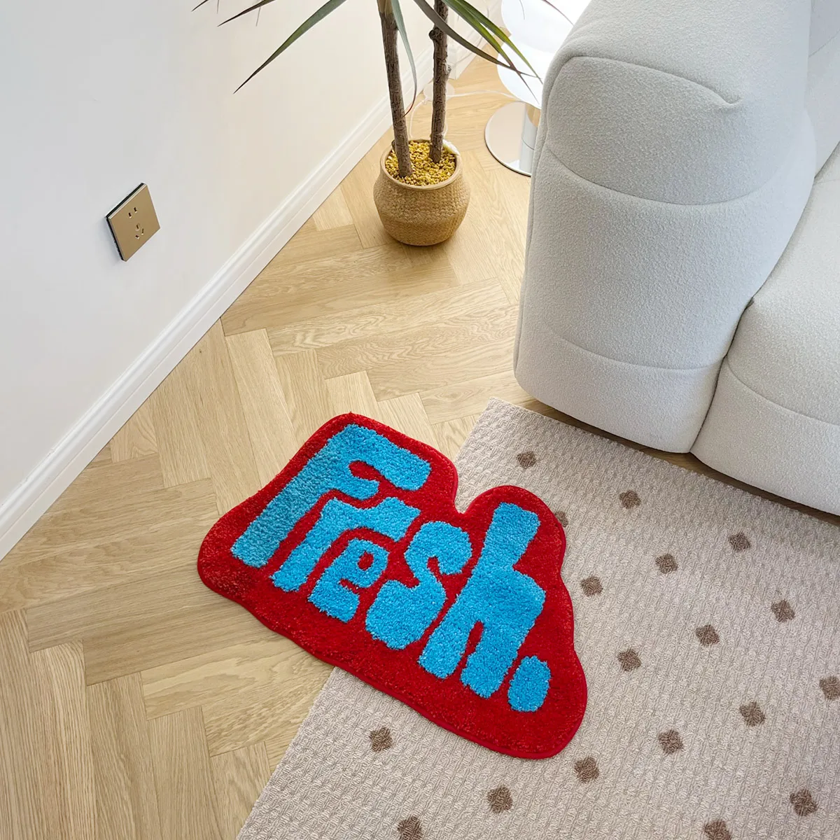 Tufted Flocking Carpet Mathroom Thick Tufted Design Sense Trendy Modern Fashion IG Decorative Cloakroom Living Room Rug Floor Mat