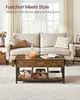 Coffee Table,Lift Coffee Table with Storage Shelf,Hidden Compartments and Lifting Top,19.7 x 39.4 x (19.3-24.4) Inches 4
