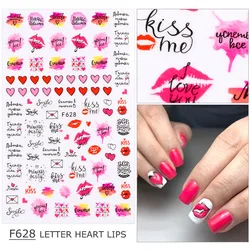 Vibrant Butterfly & Rose Pattern Valentine's Nail Art Stickers (F628)