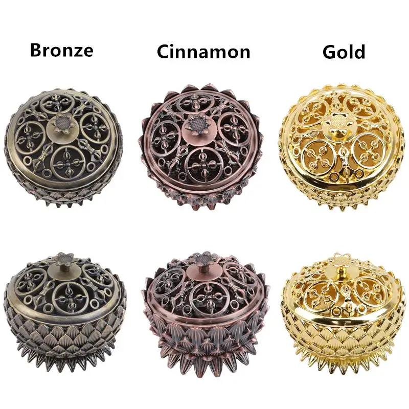 Retro Lotus Incense Holder Burner Charcoal Burning Bowl Vintage Tibetan Copper Buddha Sandalwood Censer Home Office Indoor Decor 3